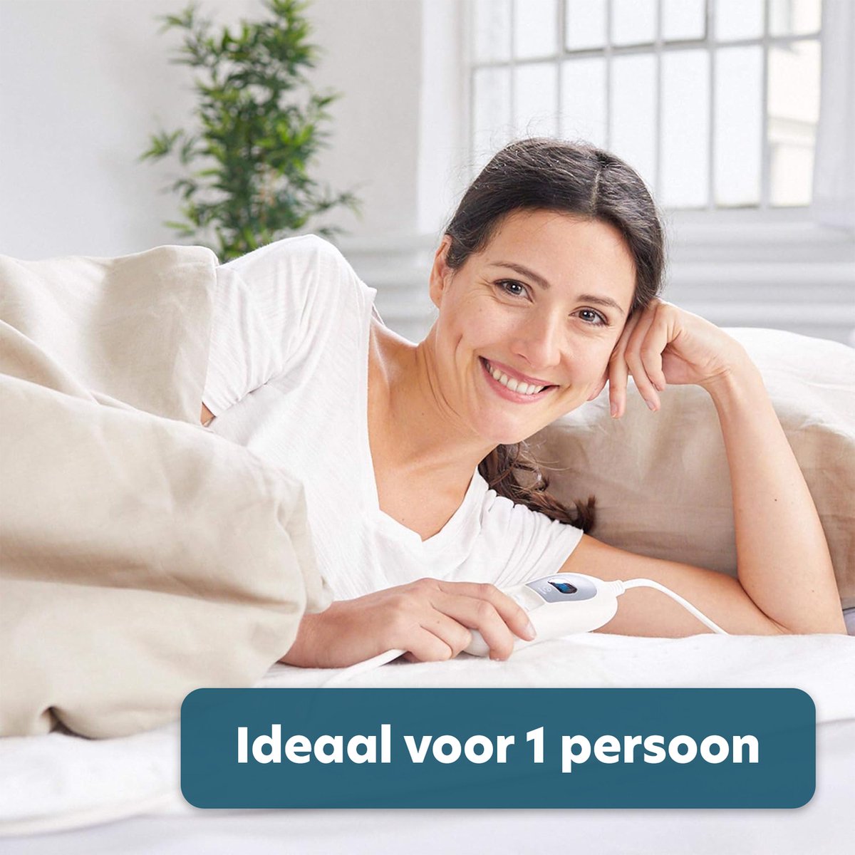 Elektrische Deken - Warmte Deken - Elektrische Deken 1 Persoons - Verwarmd Bovendeken - Wasmachinebestendig - Oververhittingsbeveiliging - 3 Warmtestanden - Met Hoeselastieken - Met Timerfunctie - 150x80 cm