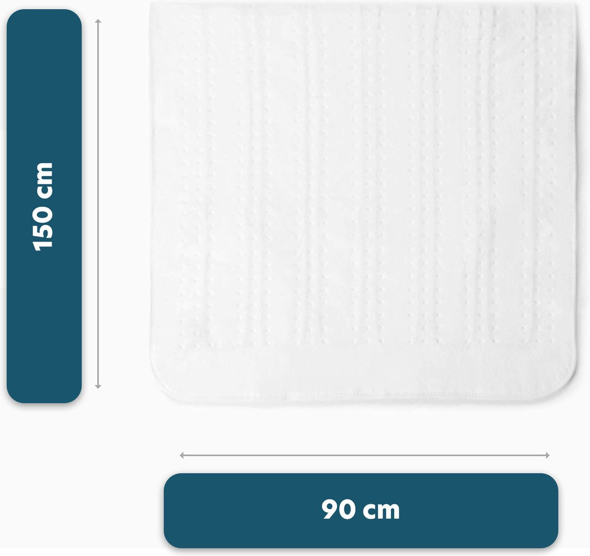 Elektrische Deken - Warmte Deken - Elektrische Deken 1 Persoons - Verwarmd Bovendeken - Wasmachinebestendig - Oververhittingsbeveiliging - 3 Warmtestanden - Met Hoeselastieken - Met Timerfunctie - 150x80 cm