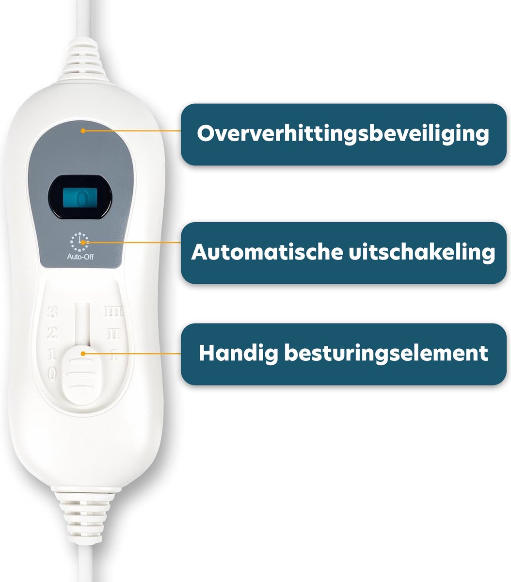 Elektrische Deken - Warmte Deken - Elektrische Deken 1 Persoons - Verwarmd Bovendeken - Wasmachinebestendig - Oververhittingsbeveiliging - 3 Warmtestanden - Met Hoeselastieken - Met Timerfunctie - 150x80 cm