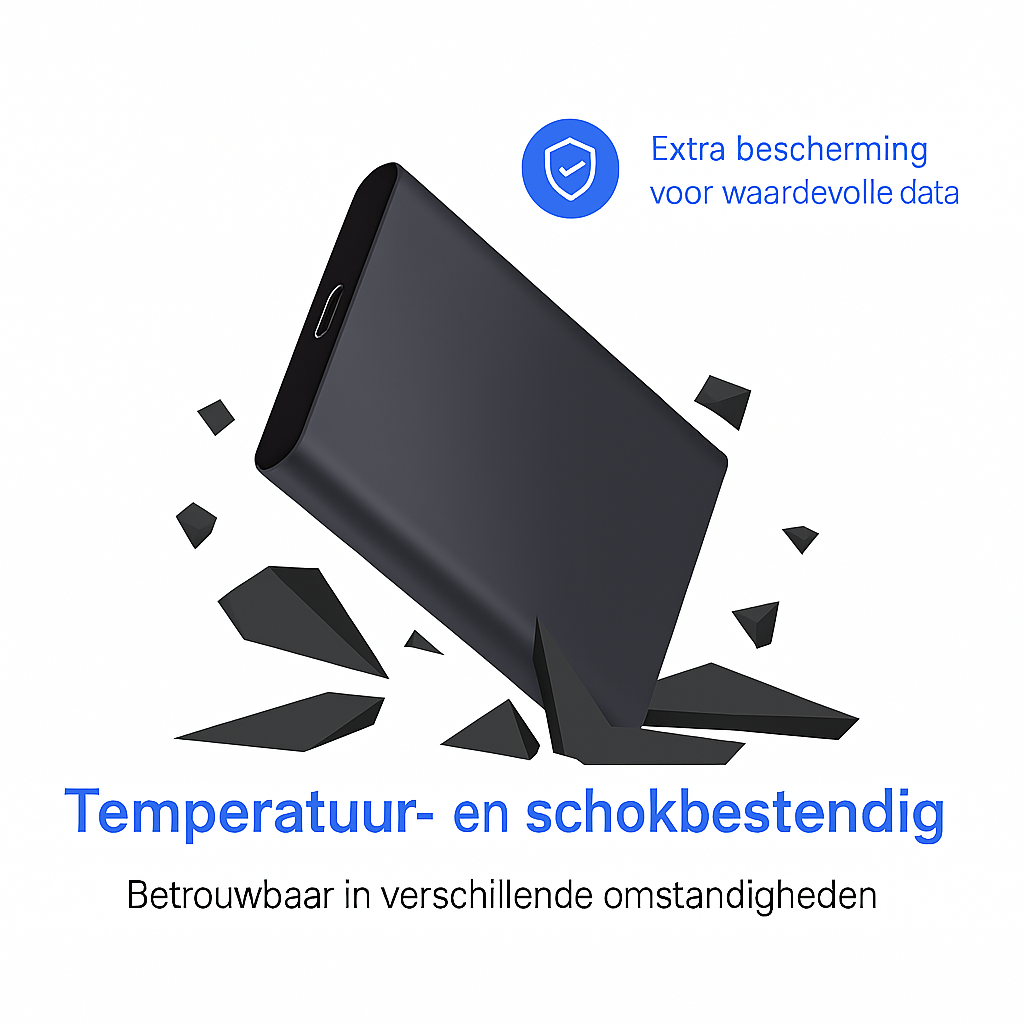 High-Speed Externe Harde Schijf - 1TB - Draagbare Harde Schijf USB3.1/Type-C - Voor Windows & Mac - Compact - Zwart