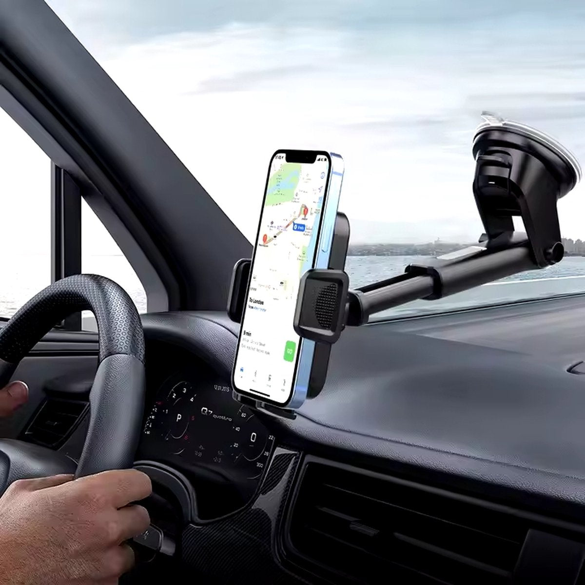 Telefoonhouder Voor Auto - Telefoonhouder Auto Met Zuignap - Dashbord - Voorruit - GSM Houder Telefoon - 360 Graden Draaibaar - Zwart