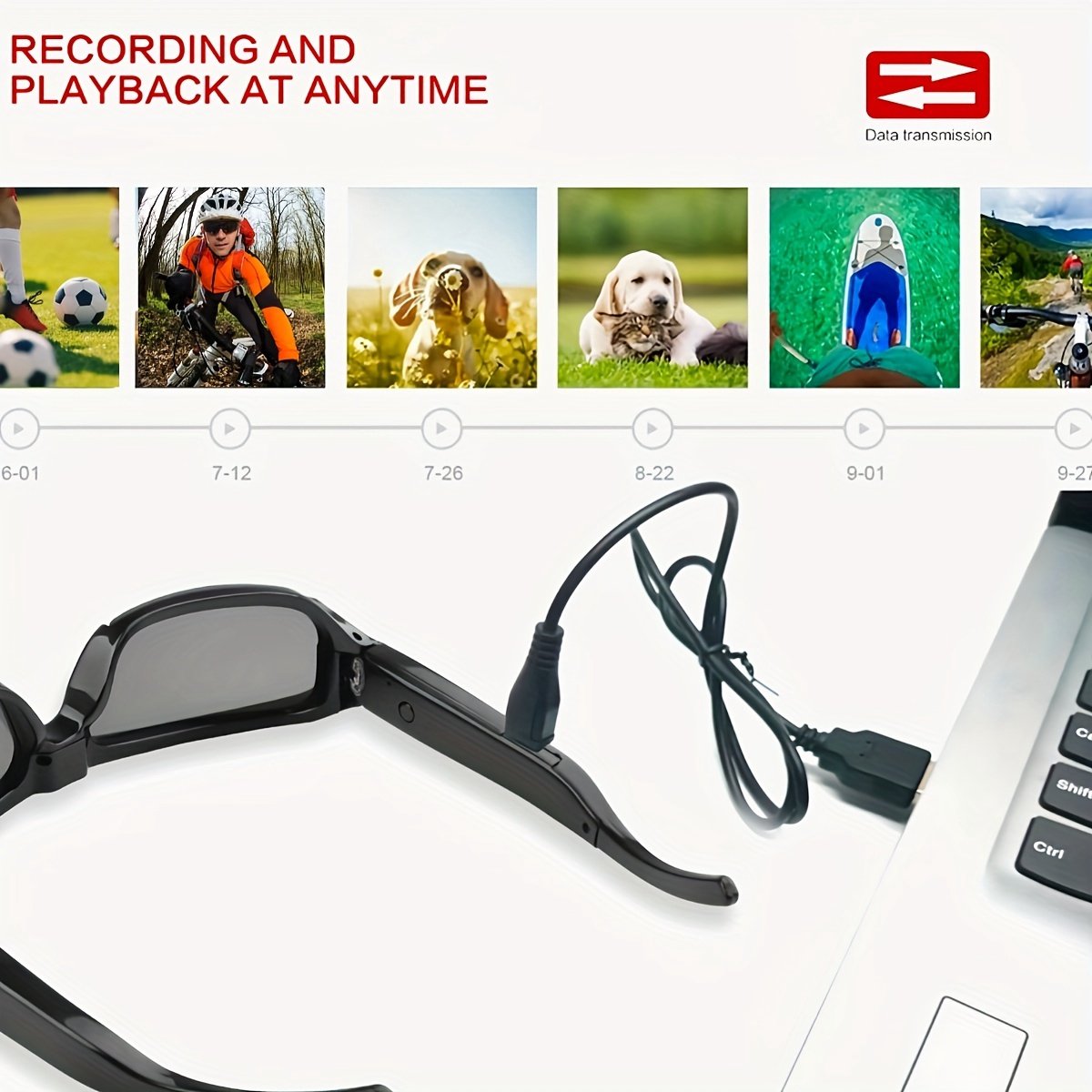 Slimme Draagbare Videobril - Met Camera, Geluid En Foto's - 1080P HD - 90 Minuten Batterijduur - Camerabril - Met 64GB Geheugenkaart - Unisex