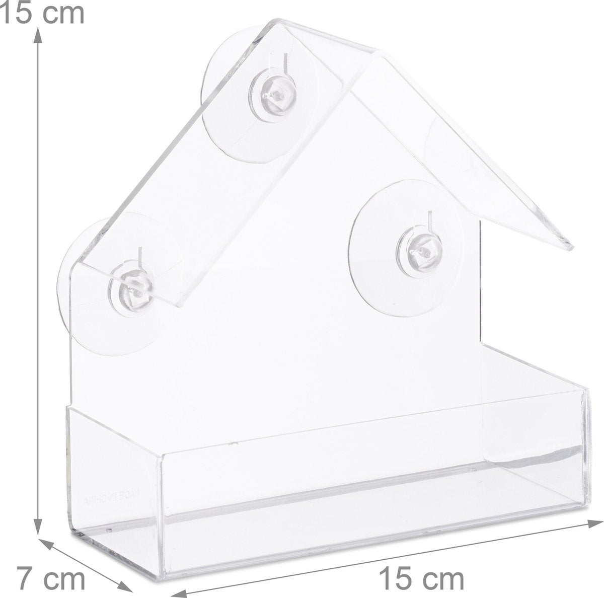 Vogelhuisje voor aan / op het raam - Transparant - Doorzichtig - Vogelhuis met Zuignappen - Vogel huisje - Bird Feeder Transparant Window - Vogel Verzorging - Vogelhuisje Raam Bevestiging - Voederplek - Vogelvoeding - Inclusief Zuignappen