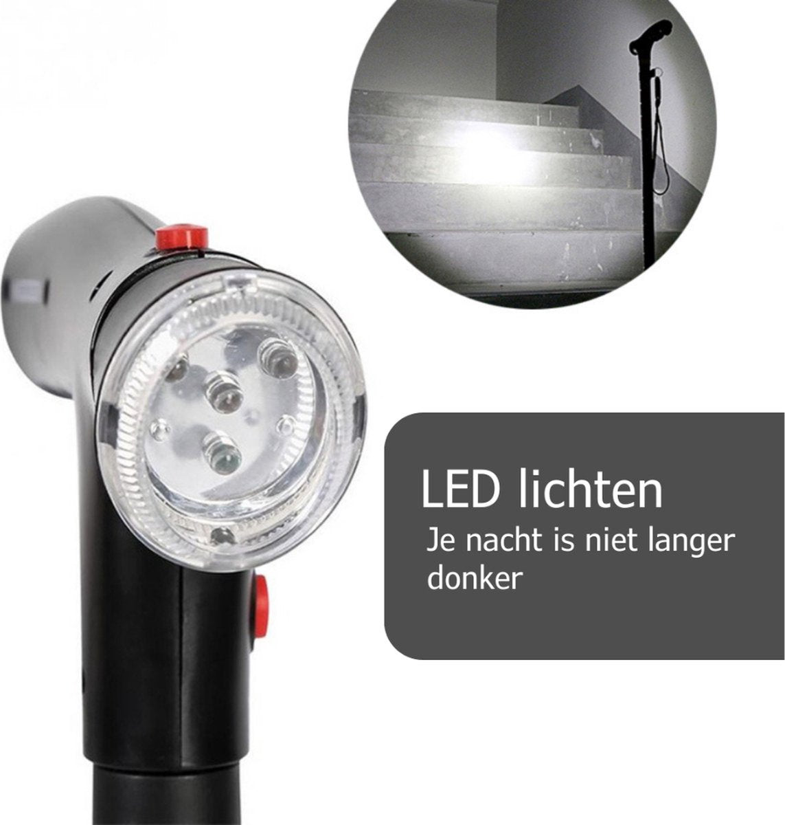 Loopkrukken – Loopkruk Met Veiligheidslamp - Elleboogkrukken – Krukken Voor Revalidatie – Orthopedische Krukken Inclusief Alarm – Loophulpmiddelen - Wandelstok Voor Volwassenen En Senioren