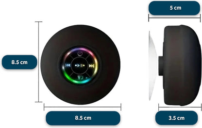 Waterdichte Mini Speaker - Bluetooth Douche Speaker - Waterdichte LED Luidspreker Voor De Douche - Draadloze Mini Speaker - Handsfree Bellen - Douchespeaker - Met Zuignap - Zwart