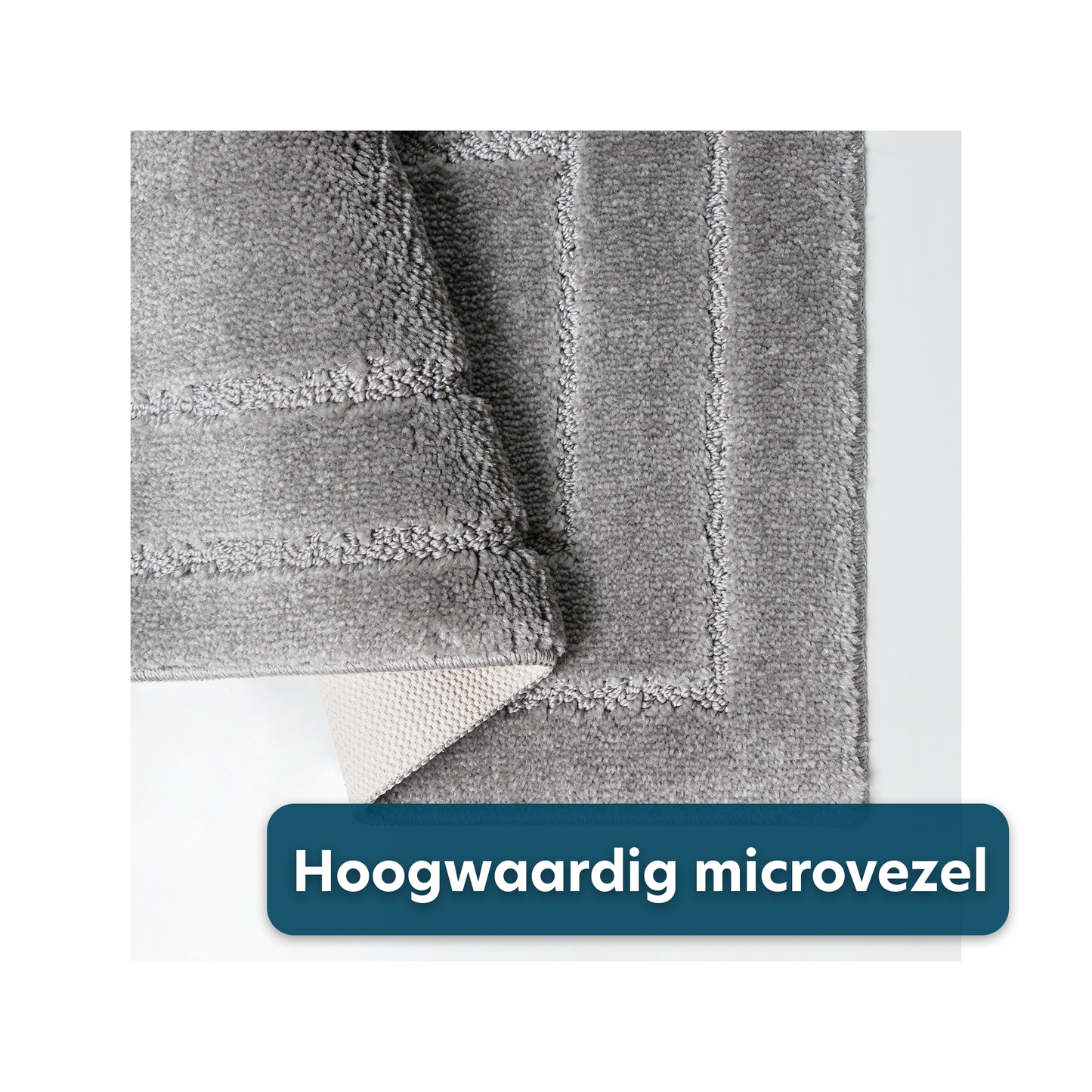 Antislip Badmat - Douche Mat - Absorberende Mat - Toilet Mat - Rechthoekige Antislip Mat - Luxe En Royale Badmat - Gemaakt Van Microvezel - Grijs - 50x80 cm