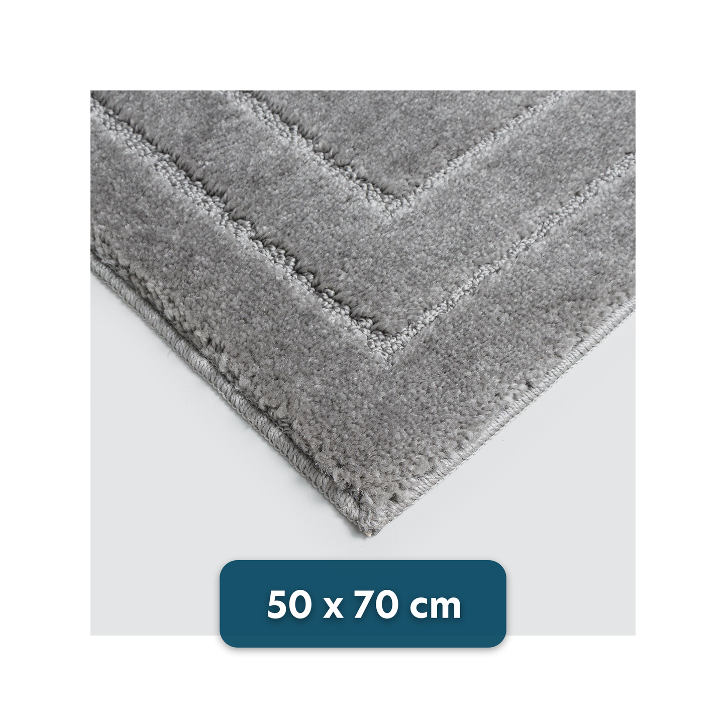 Antislip Badmat - Douche Mat - Absorberende Mat - Toilet Mat - Rechthoekige Antislip Mat - Luxe En Royale Badmat - Gemaakt Van Microvezel - Grijs - 50x80 cm