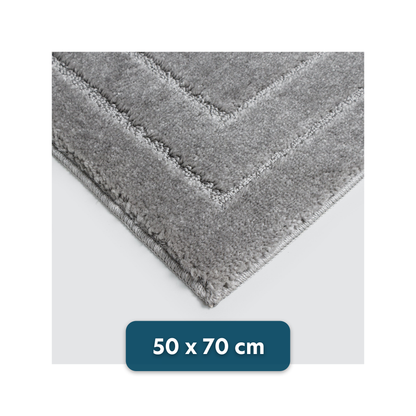 Antislip Badmat - Douche Mat - Absorberende Mat - Toilet Mat - Rechthoekige Antislip Mat - Luxe En Royale Badmat - Gemaakt Van Microvezel - Grijs - 50x80 cm