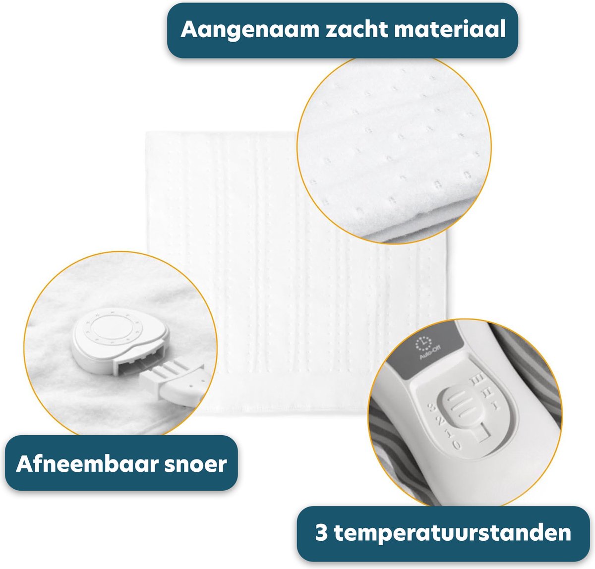 Elektrische Deken - Warmte Deken - Elektrische Deken 1 Persoons - Verwarmd Bovendeken - Wasmachinebestendig - Oververhittingsbeveiliging - 3 Warmtestanden - Met Hoeselastieken - Met Timerfunctie - 150x80 cm