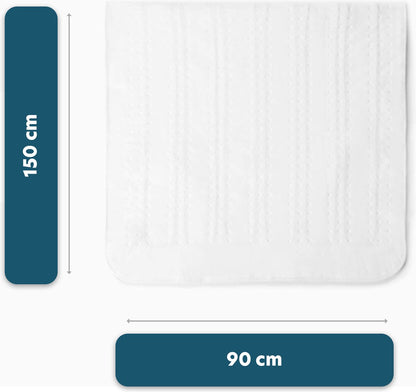 Elektrische Deken - Warmte Deken - Elektrische Deken 1 Persoons - Verwarmd Bovendeken - Wasmachinebestendig - Oververhittingsbeveiliging - 3 Warmtestanden - Met Hoeselastieken - Met Timerfunctie - 150x80 cm