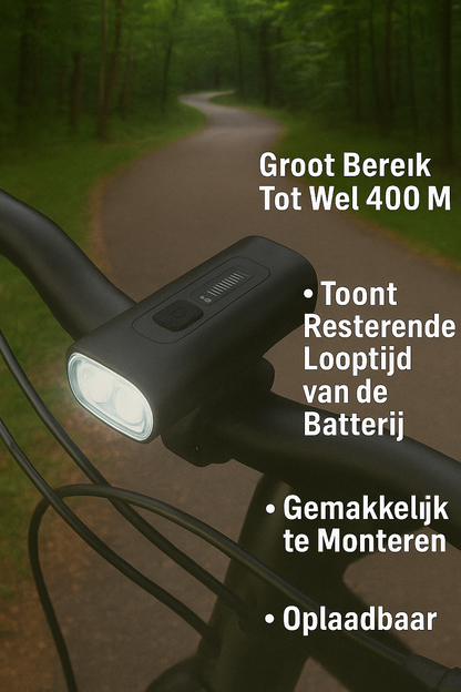 Oplaadbare Fietslamp 1000 Lumen – Groot Bereik 400m, Met Batterij-indicator & Gereedschapsloze Montage