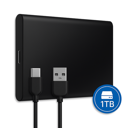 High-Speed Externe Harde Schijf - 1TB - Draagbare Harde Schijf USB3.1/Type-C - Voor Windows & Mac - Compact - Zwart