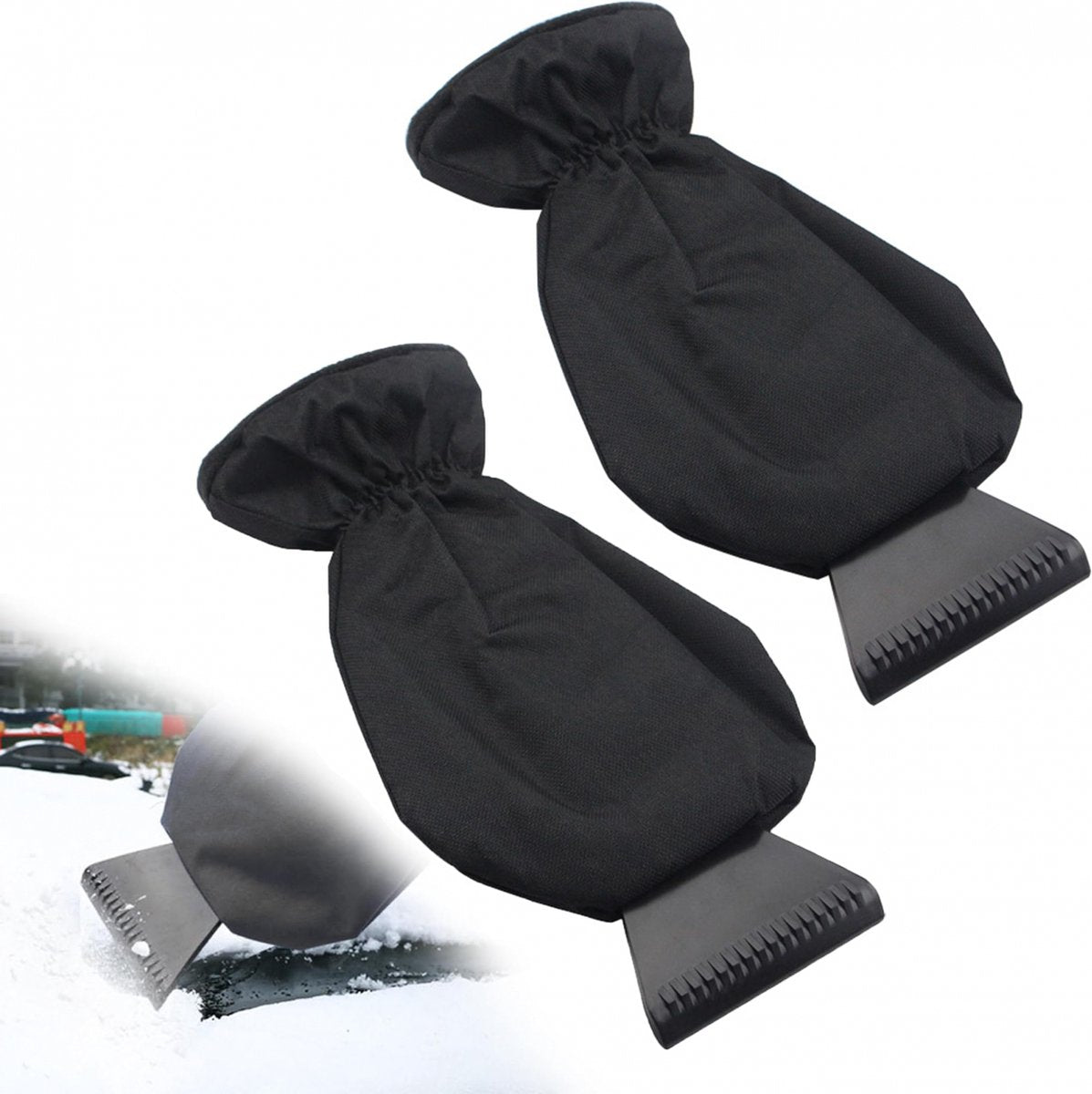 IJskrabber met handschoen 2 stuks