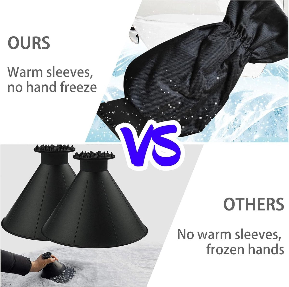 IJskrabber met handschoen 2 stuks