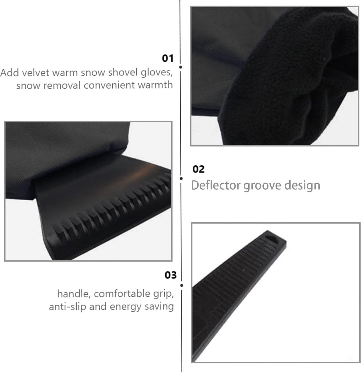 IJskrabber met handschoen 2 stuks