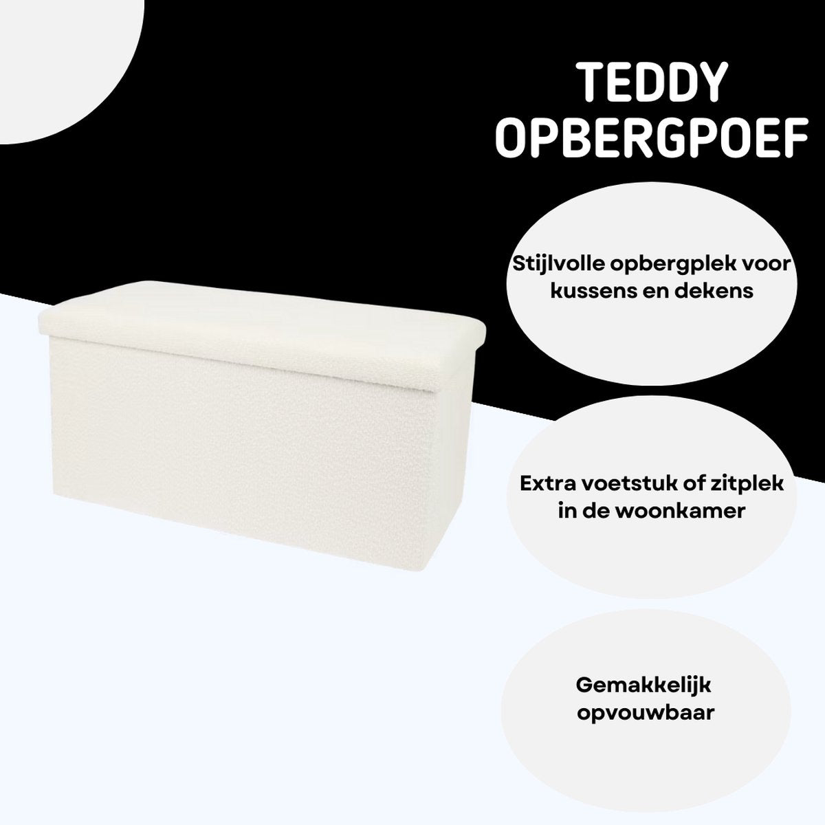 Opvouwbare Teddy Opbergpoef