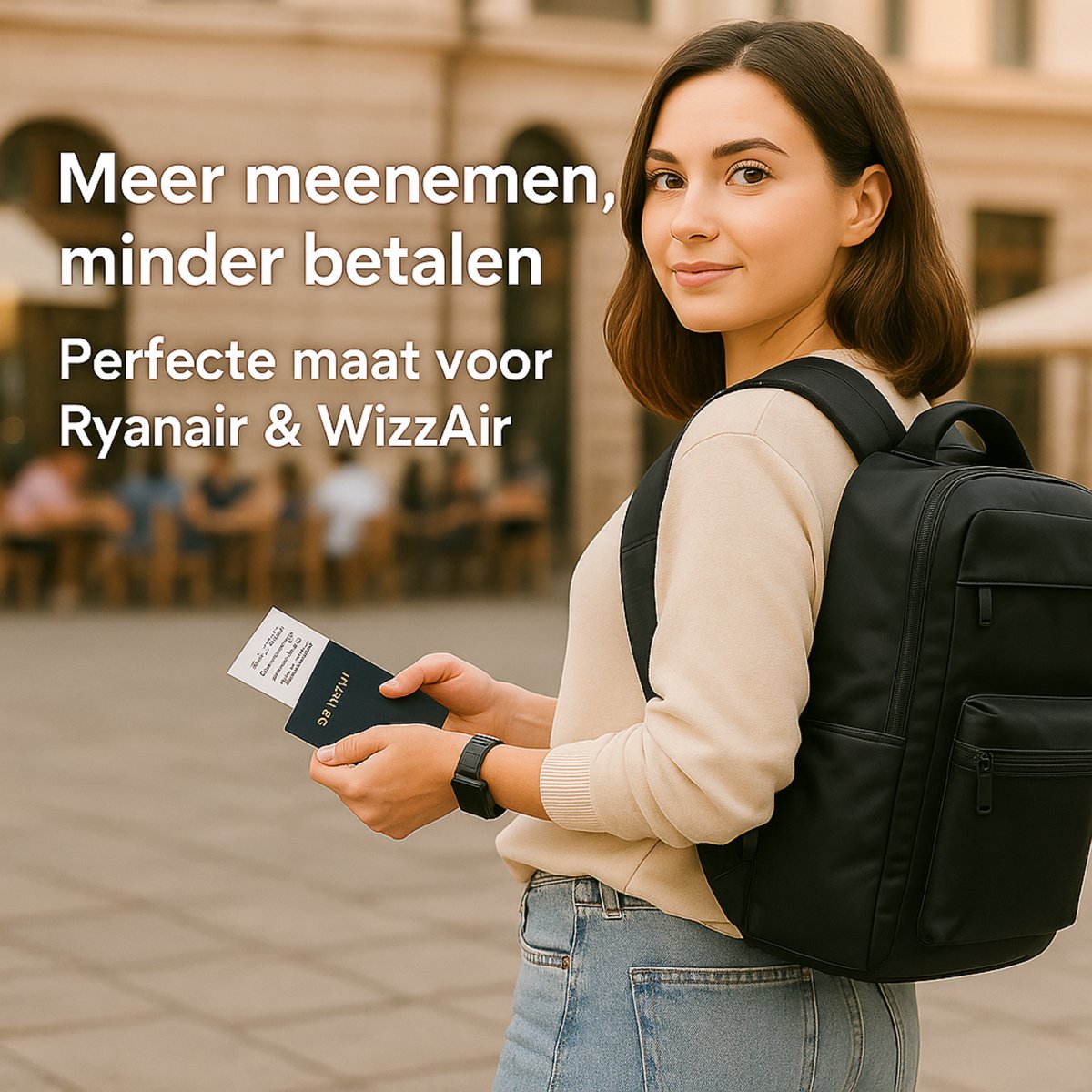 Vacuüm Rugzak - Met Compressie Apparaat - Geschikt voor Handbagage 40x30x20 - Neem Circa 50% Meer Spullen Mee - Kleur: Zwart