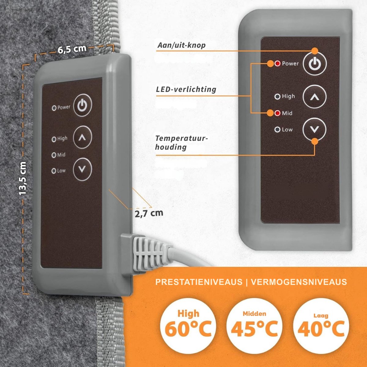 Infrarood Verwarmingspaneel - Bureau Verwarming – Verwarmingspaneel - Elektrische Kachel – Mobiele Infraroodverwamer – Heater – Kachel – 260W – Opvouwbaar - Grijs