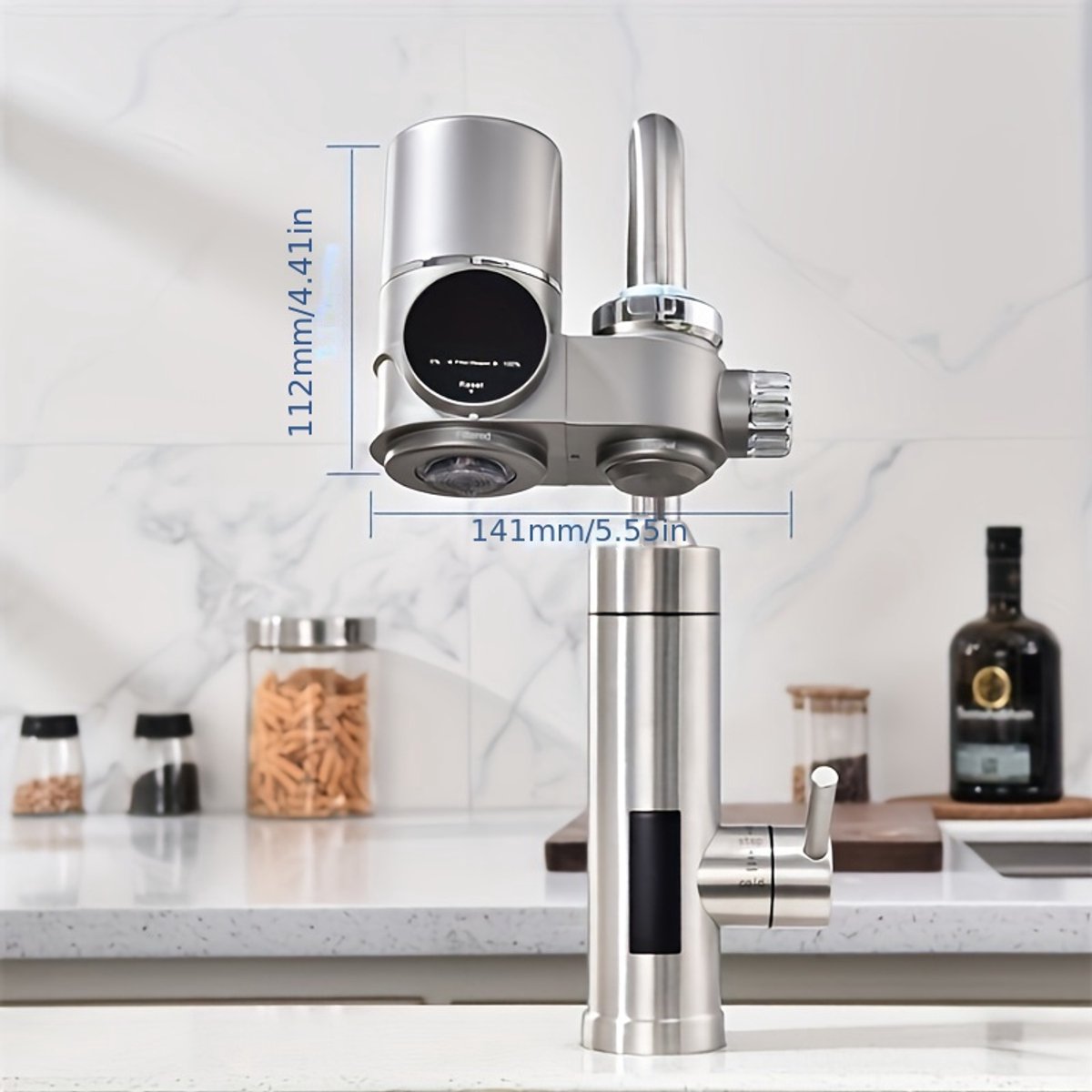 Waterfilter Kraan - Kraanfilter Systeem - Waterontharder - Waterzuiveringsapparaat Met Blauw UV Licht Sterilisatie - Met Temperatuurregeling - Verwijderd Chlorine En Zware Metalen