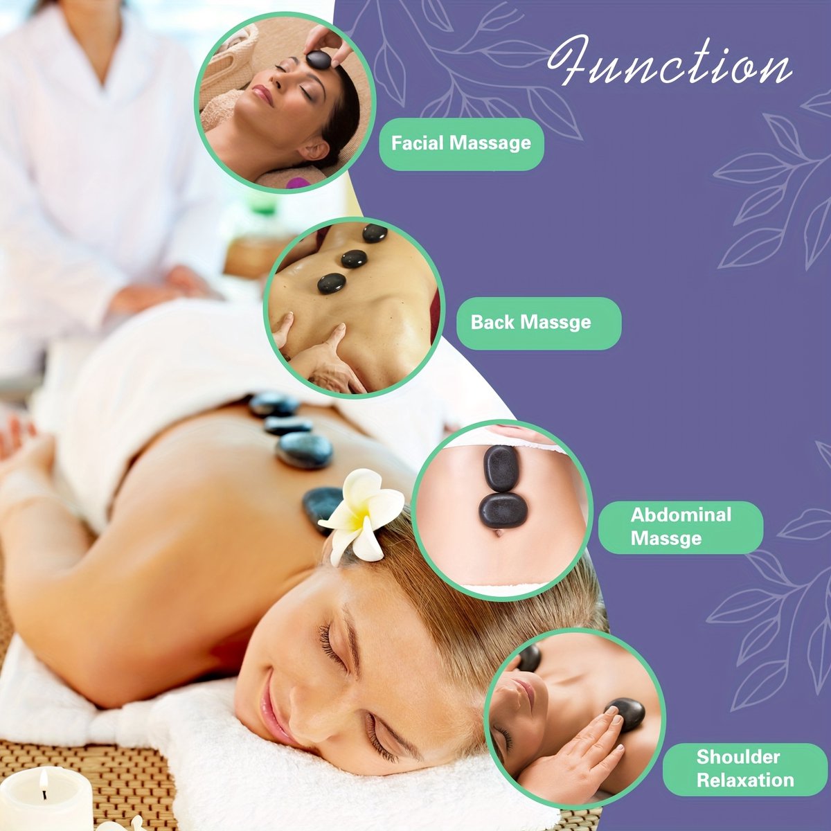 Sensly Hot Stone Massaage Set - Warmtestenen - Met Verstelbare Warmte - 10 stuks - Professionele Massage Set - Met Koffer - Basaltstenen - Lymfedrainage - Verlichting Van Spanning en Spierpijn
