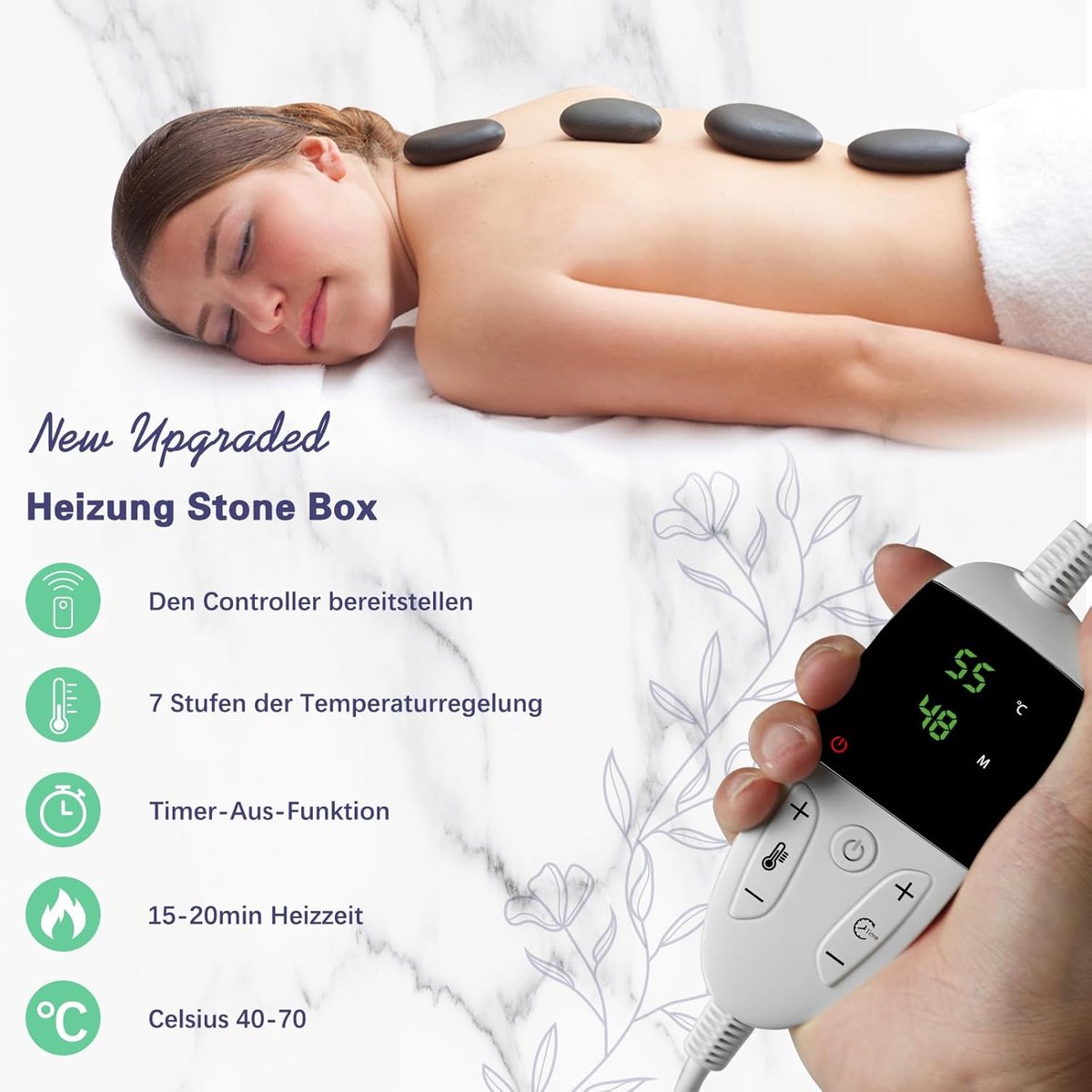 Sensly Hot Stone Massage Set - 20 stuks - Professionele Massageset - Llymfedrainage - Verlichting Van Spanning En Spierpijn
