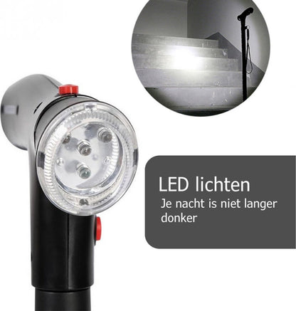 Loopkrukken – Loopkruk Met Veiligheidslamp - Elleboogkrukken – Krukken Voor Revalidatie – Orthopedische Krukken Inclusief Alarm – Loophulpmiddelen - Wandelstok Voor Volwassenen En Senioren