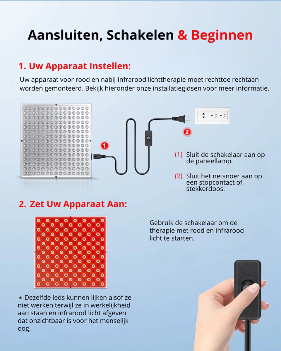 Rood Licht Infraroodpaneel - Infraroodlamp - Rood Lichttherapie - Infraroodtherapie - Pijnverlichting - Warmtelamp - Spieren en Gewrichten